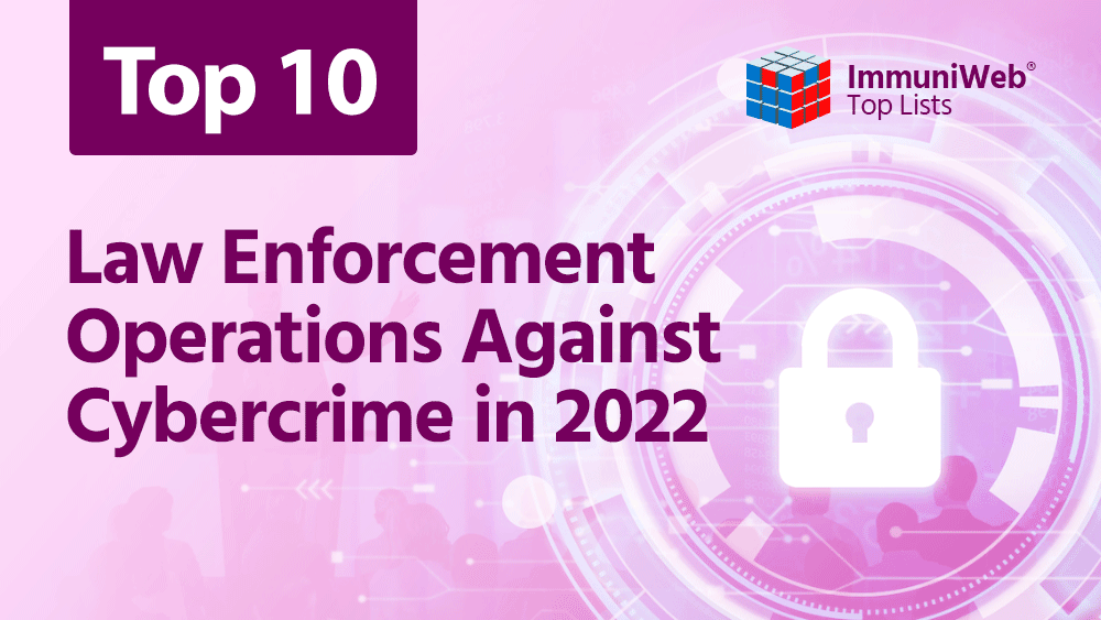 Top 10 Law Enforcement Operations Against Cyber Crime in 2022