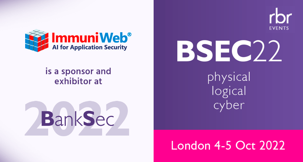 ImmuniWeb Is a Sponsor and Exhibitor at BankSec 2022
