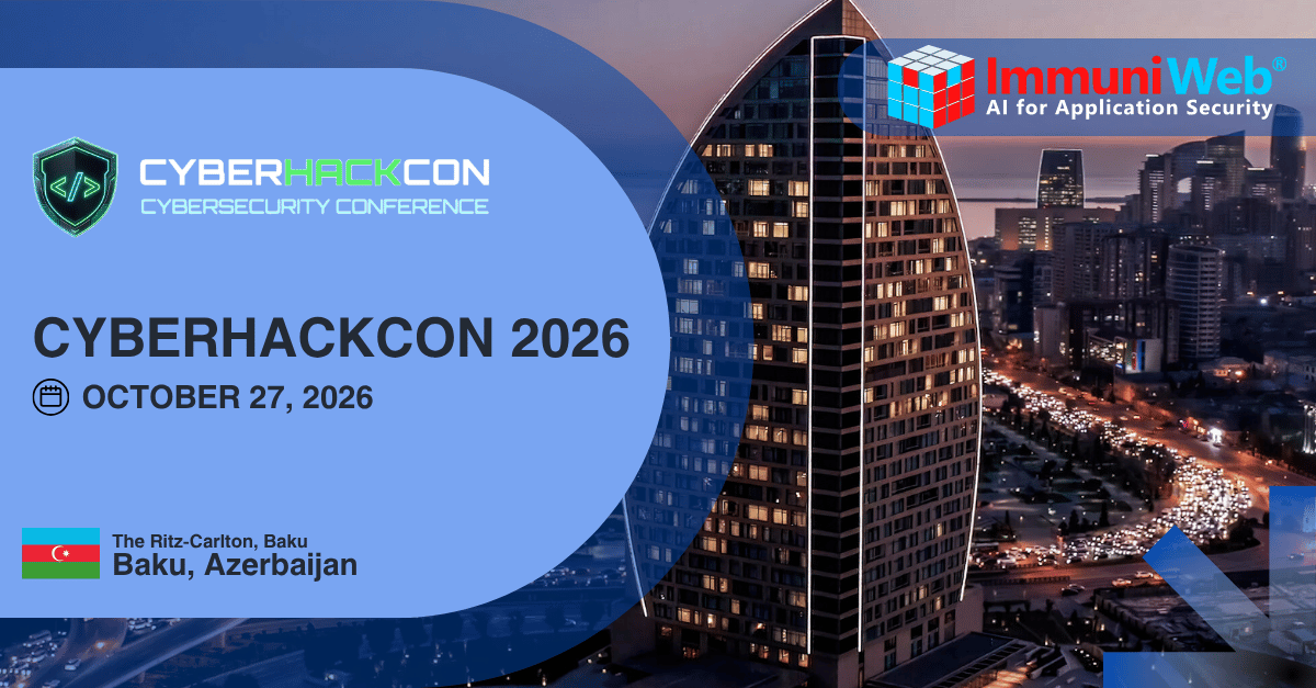 ImmuniWeb participa en CyberHackCon 2026
ImmuniWeb participa en CyberHackCon 2026
