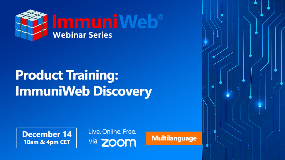 Product Training: ImmuniWeb Discovery