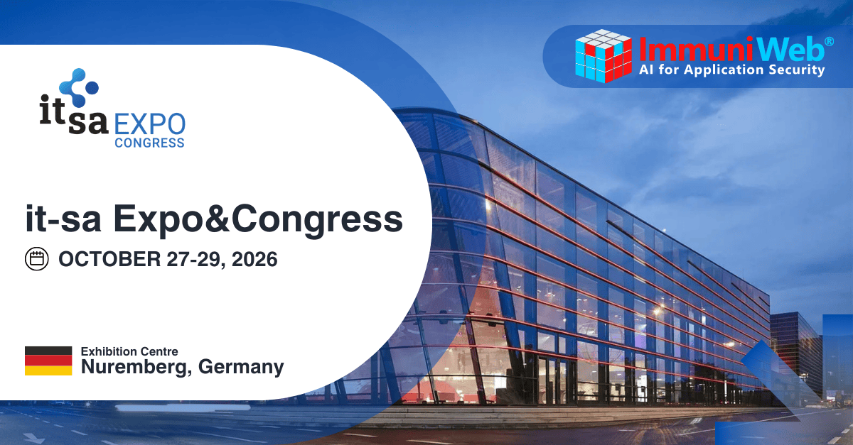 ImmuniWeb Participates at it-sa Expo&Congress 2026 ImmuniWeb Participates at it-sa Expo&Congress 2026