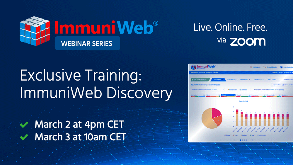 Exclusive Training: ImmuniWeb Discovery