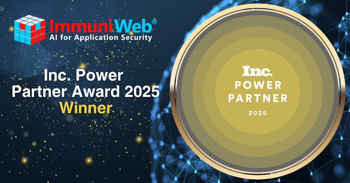 ImmuniWeb Named a Winner of Inc. Power Partner Award 2025