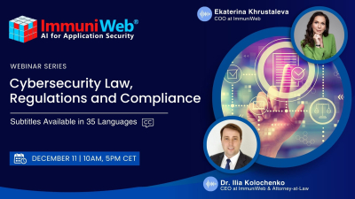 Cybersecurity Law, Regulations and Compliance — December 2025 Webinar