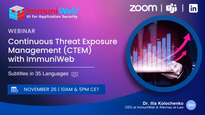 Continuous Threat Exposure Management (CTEM) mit ImmuniWeb